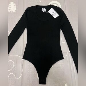 Elegant Black Long Sleeve Bodysuit by Larne